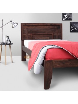Lacrose Solid Sheesham Wood Handmade Modern Single bed (Walnut)